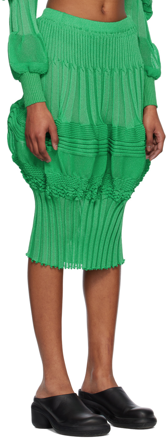 Shop Issey Miyake Assemblage Medium Length Skirt In Green