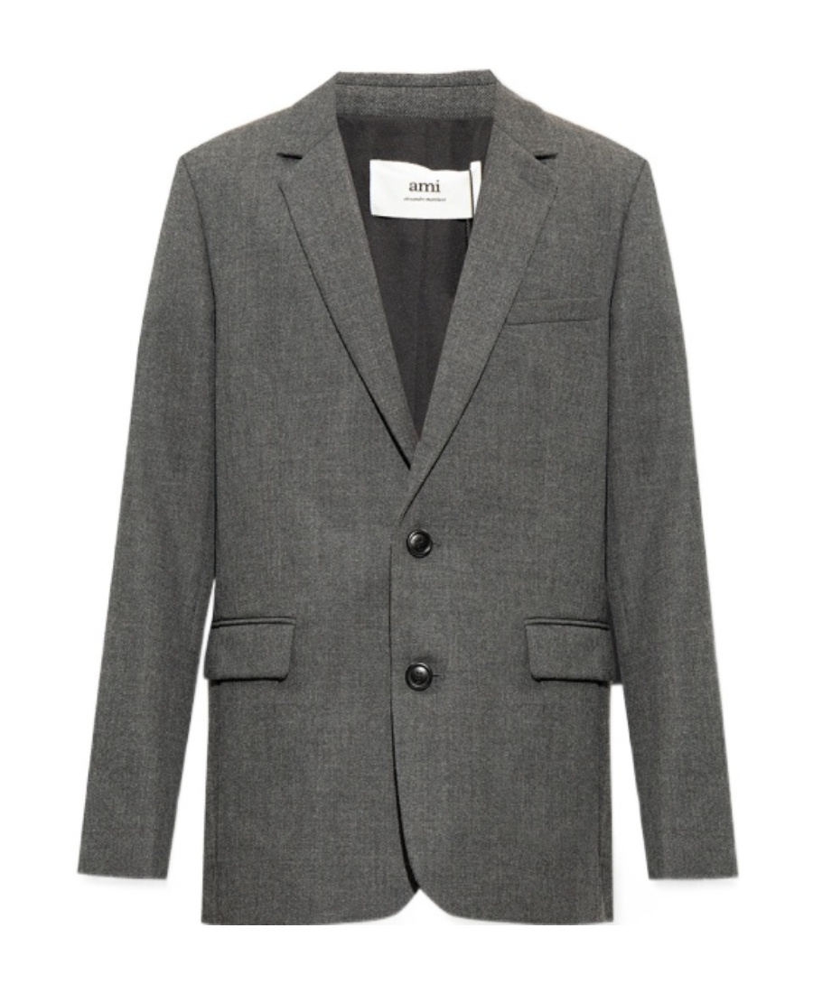Ami Alexandre Mattiussi Single-breasted Wool Blazer In Black