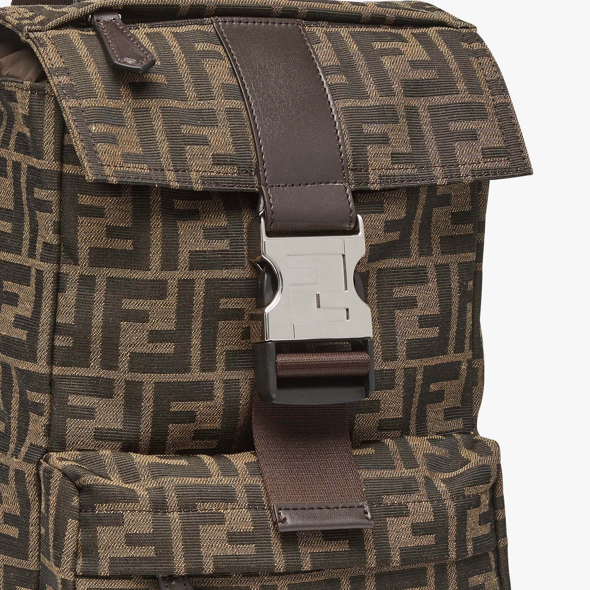 Fendi Monogram-print Backpack In Brown