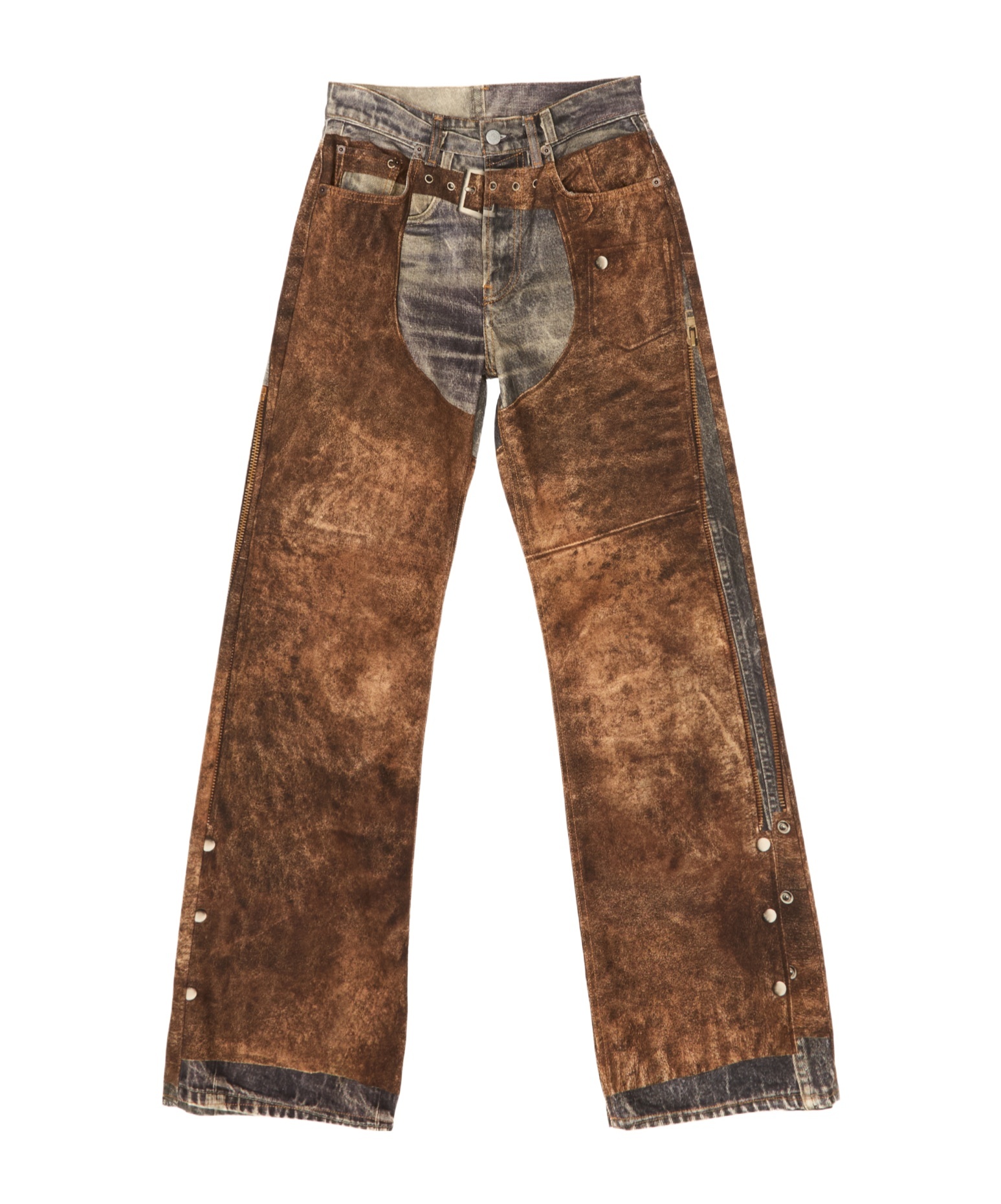 Acne Studios Belt Loop Jeans In Brown