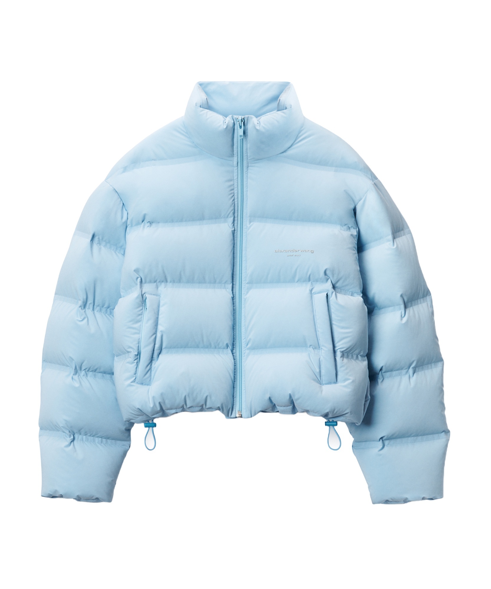 ALEXANDER WANG LOGO-JACQUARD CROPPED PUFFER JACKET 