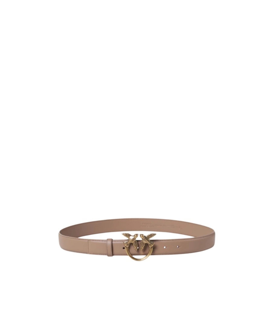 Shop Pinko Love Berry Logo Plaque Buckle Belt In Brown