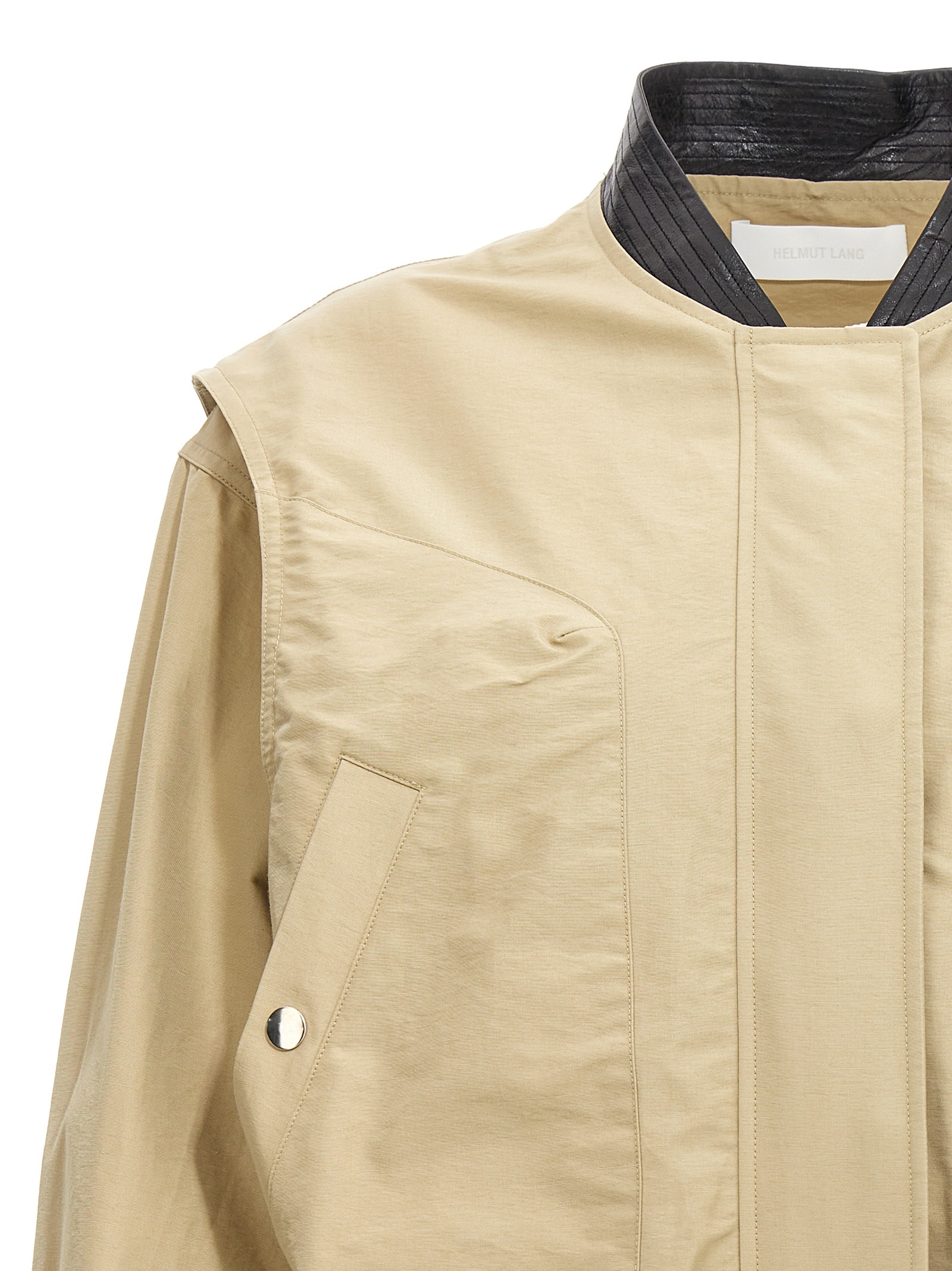 Helmut Lang Layered Cotton-blend Bomber Jacket In Nude