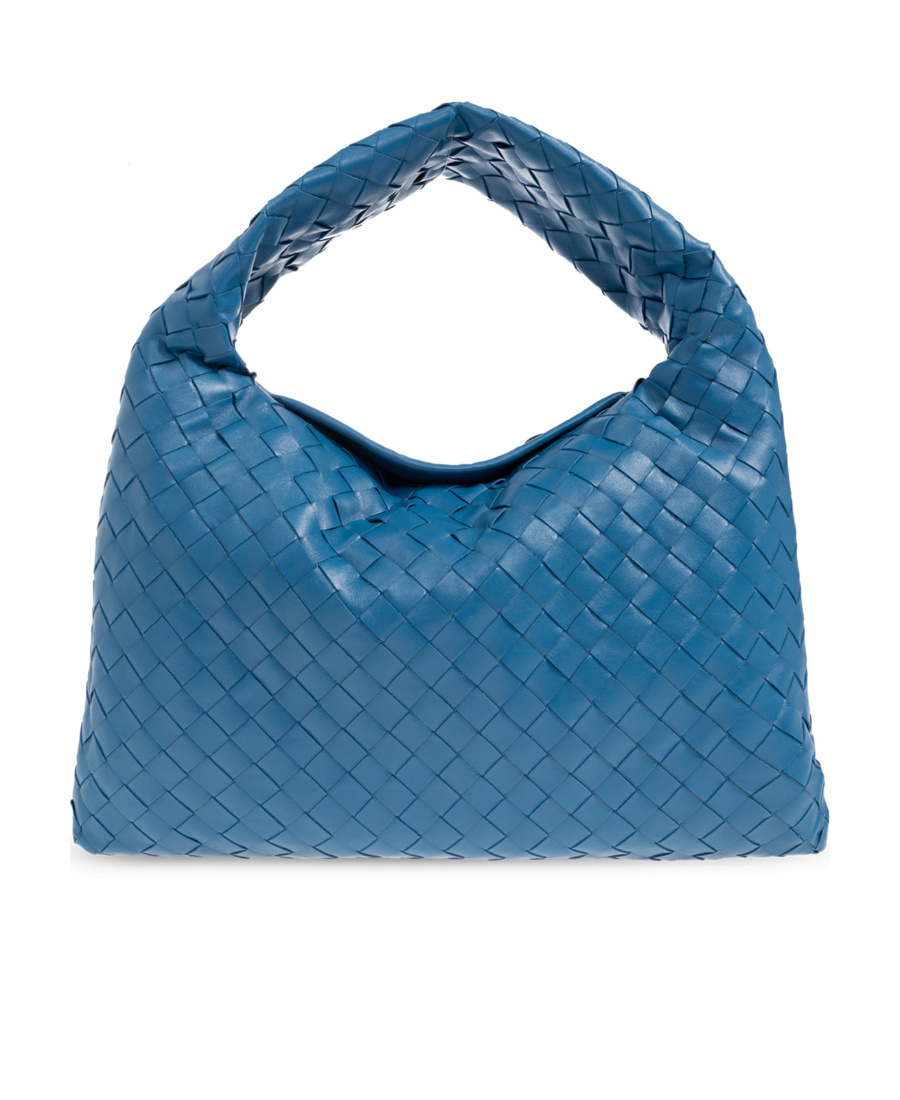 Bottega Veneta Small Hop Top Handle Bag In Intrecciato Leather In Blue