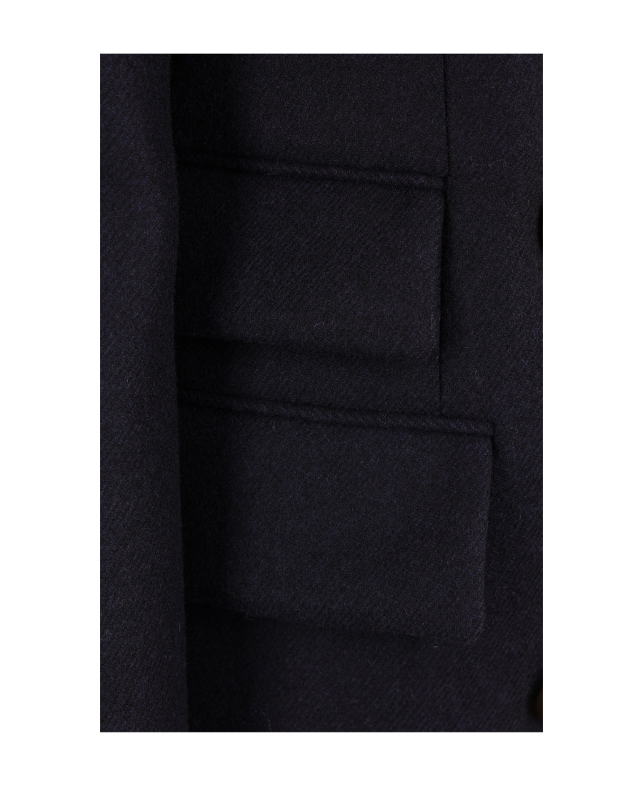 Prada Double-breasted Virgin-wool Coat In Blue