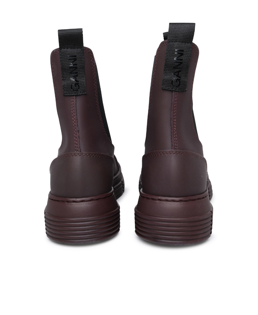 Ganni Recycled Rubber Heeled City Boot In Black