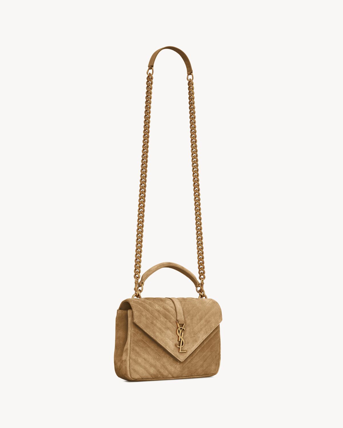 Saint Laurent College Medium Preppy Shoulder Bag In Brown
