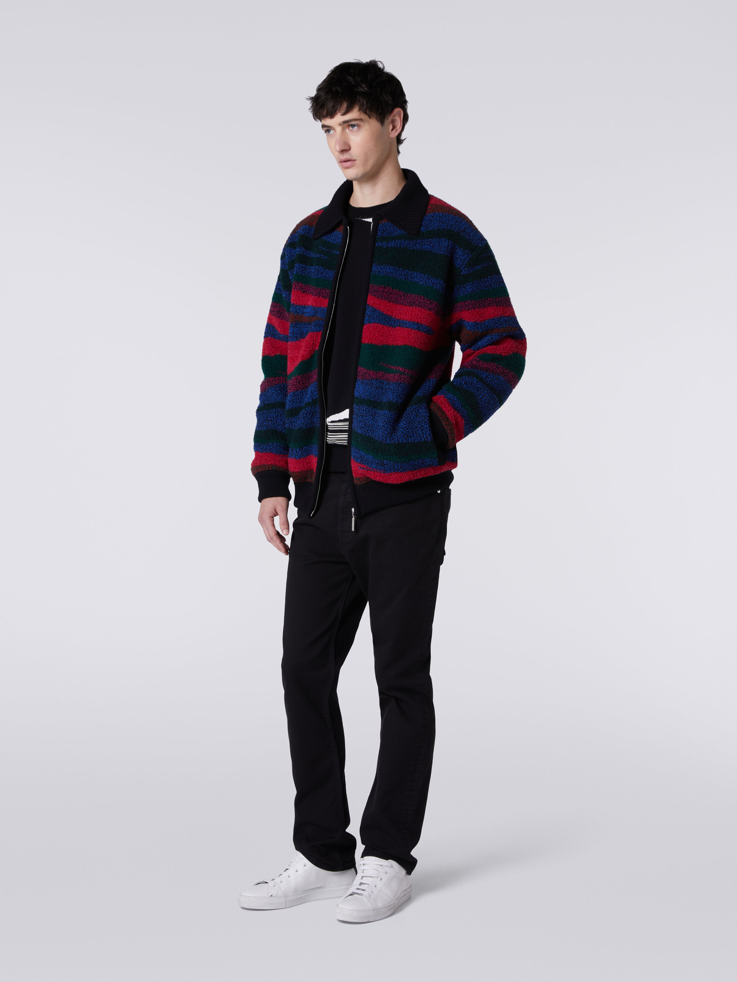 Missoni Fleece-texture Zip-fastening Jacket In Black