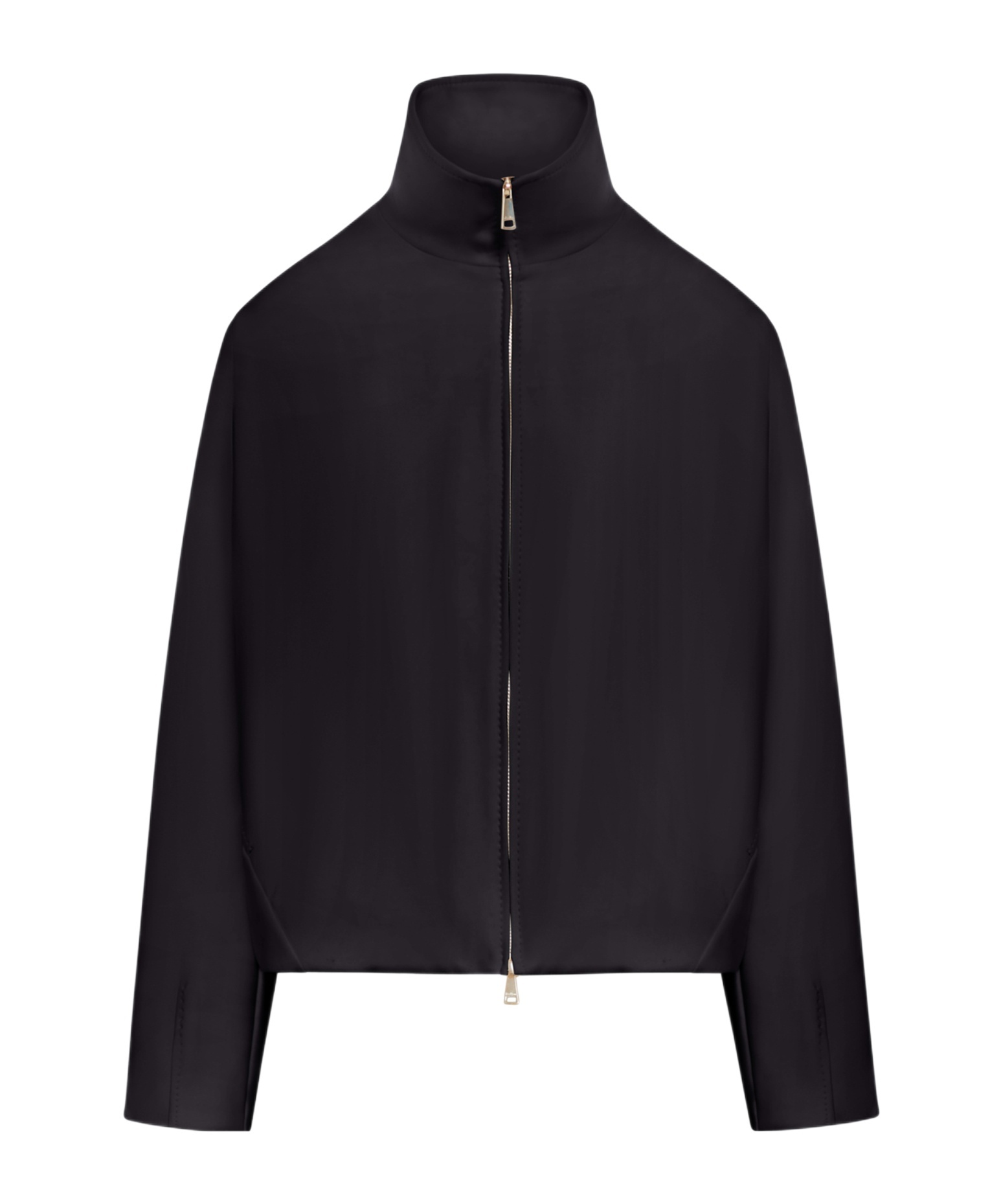 Max Mara Black Coat With High Collar In Black