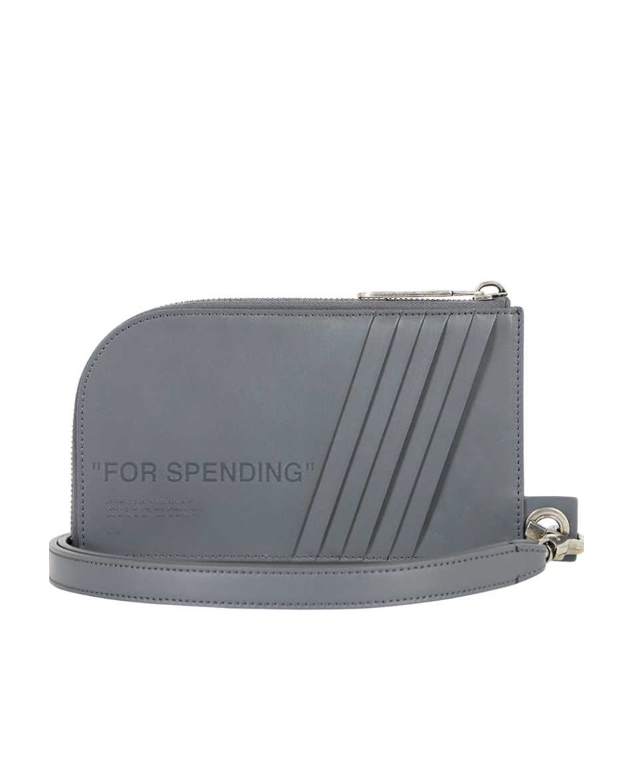 Off-white Neck-strap Wallet In Gray