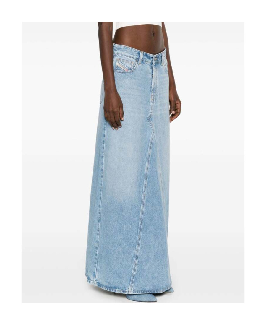 Diesel Denim Maxi Skirt In Blue