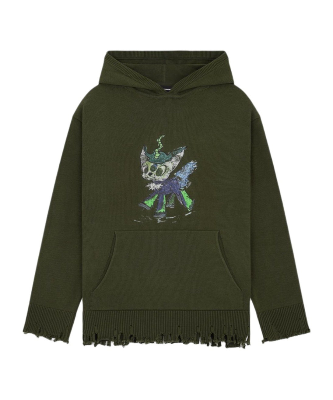 We11 Done Long-sleeved Hooded Sweatshirt In Green