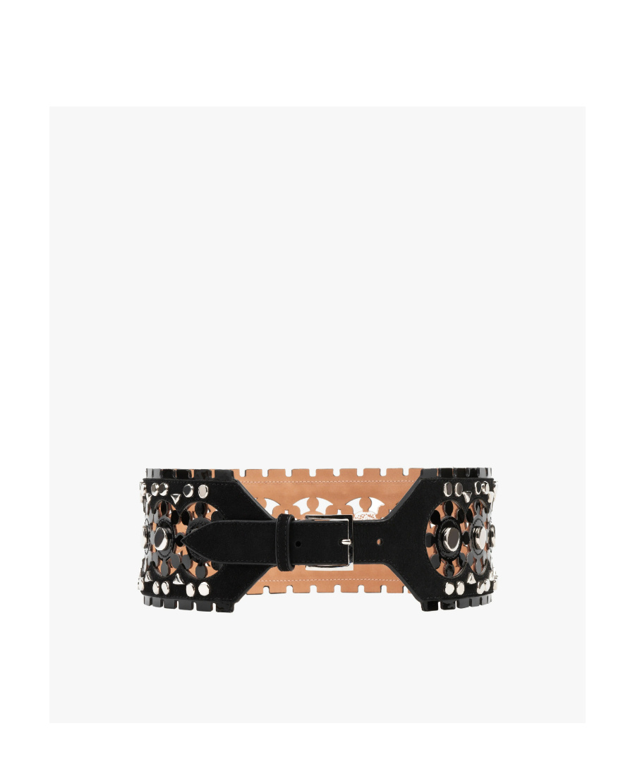Alaïa Hollowed-out Detail Belt In Black