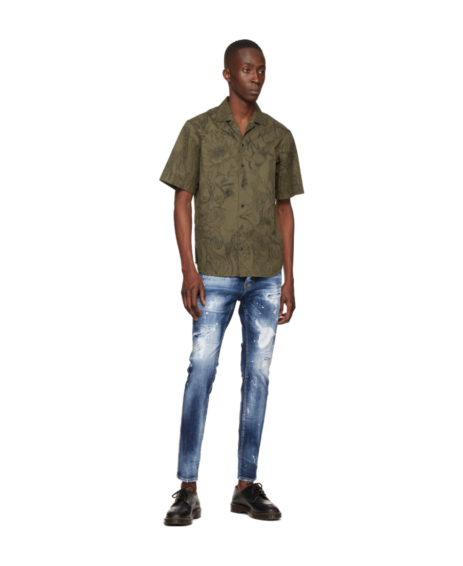 Dsquared2 Khaki Cotton Shirt In Brown