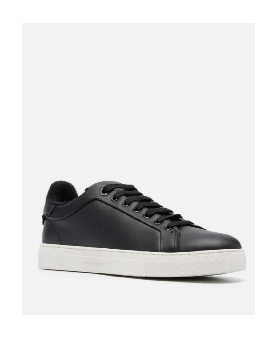 Emporio Armani Logo Pattern Low-cut Shoes In Black