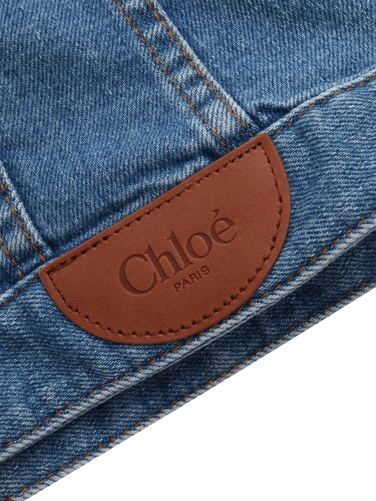 Chloé Long-sleeved Denim Coat In Blue