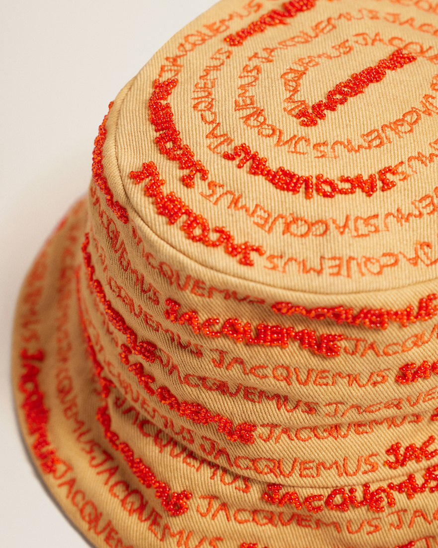 Jacquemus Embroidered Logo Defines This Bucket Hat In Brown