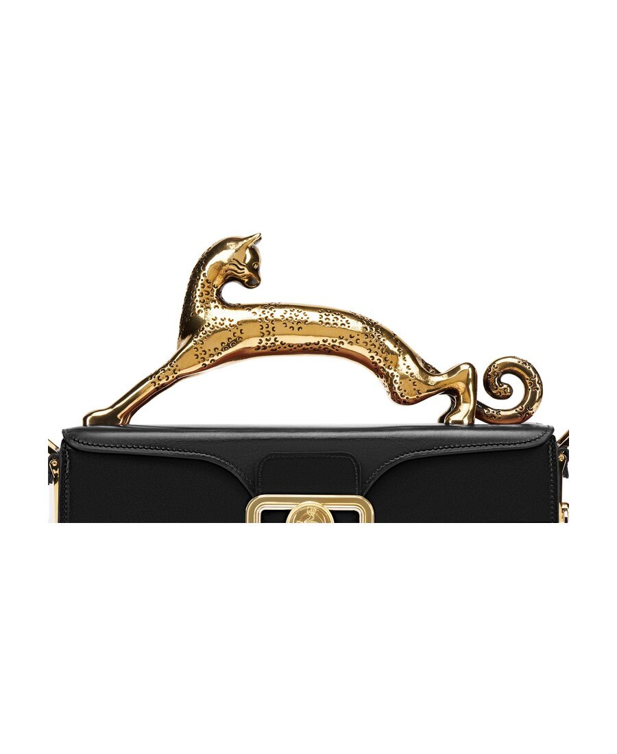 Shop Lanvin Pencil Cat Box Tote Bag In Black
