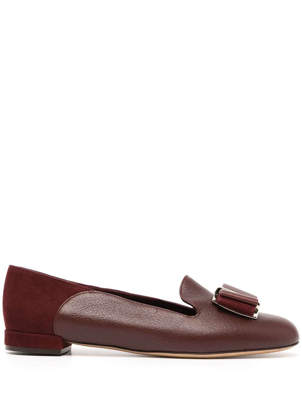 Ferragamo Hausen 10 Bow-detail Ballerina Shoes In Brown