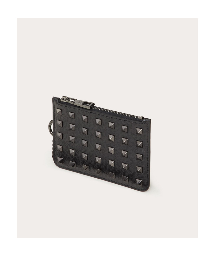 Valentino Rockstud-embellished Cardholder In Black