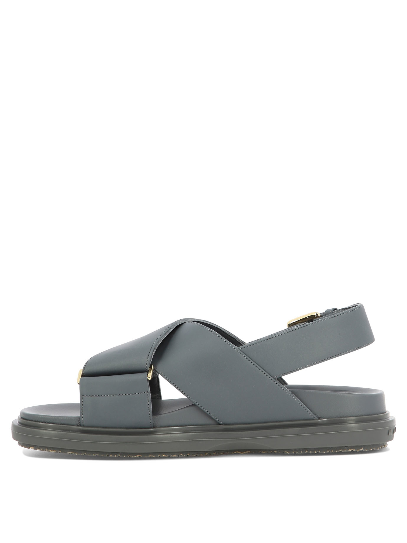 Shop Marni Fussbett Criss-cross Sandals In Gray