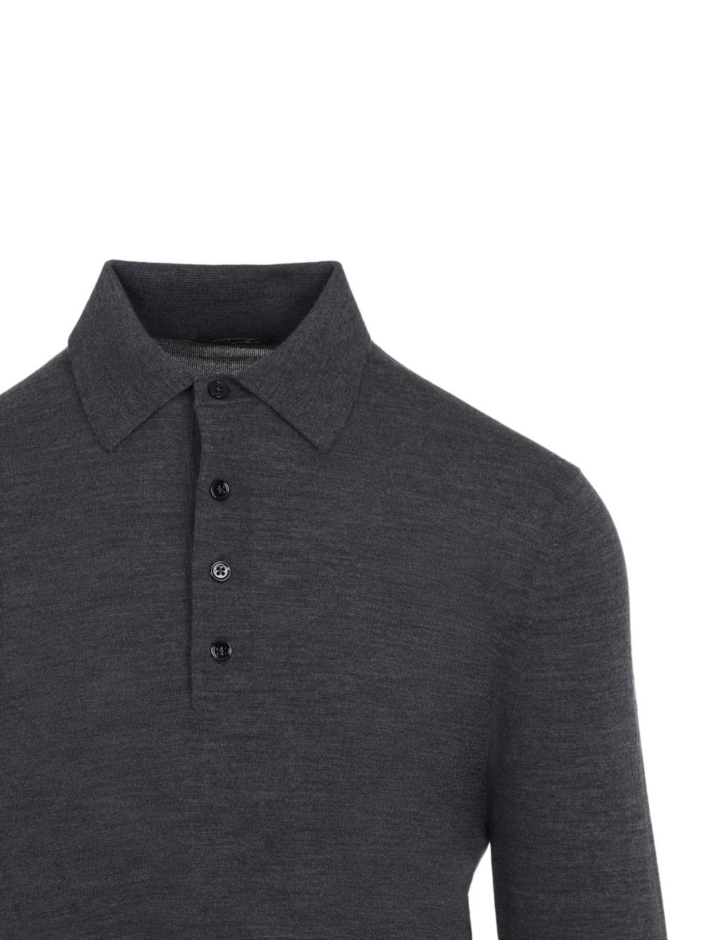 Tom Ford Premium Grey Wool Polo T-shirt In Gray