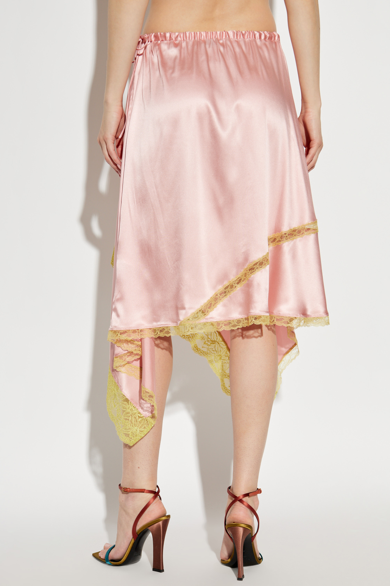 Shop Dries Van Noten Elastic Waist Skirt In Pink