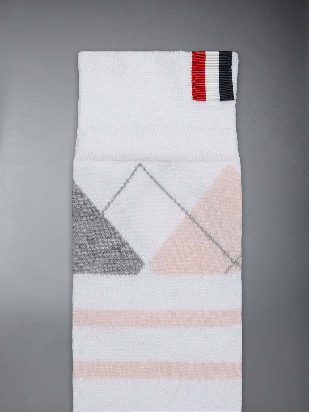 Thom Browne Argyle Intarsia-knit Socks In Neutral