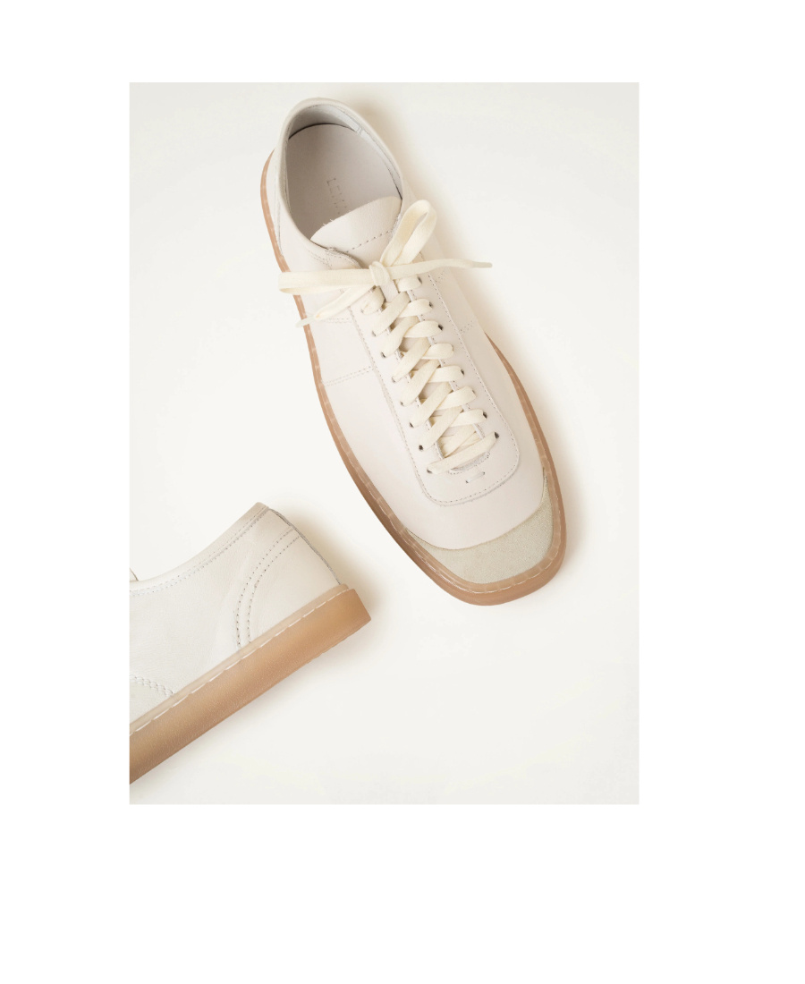 Lemaire Off-white Linoleum Basic Laced Up Sneakers In Nude
