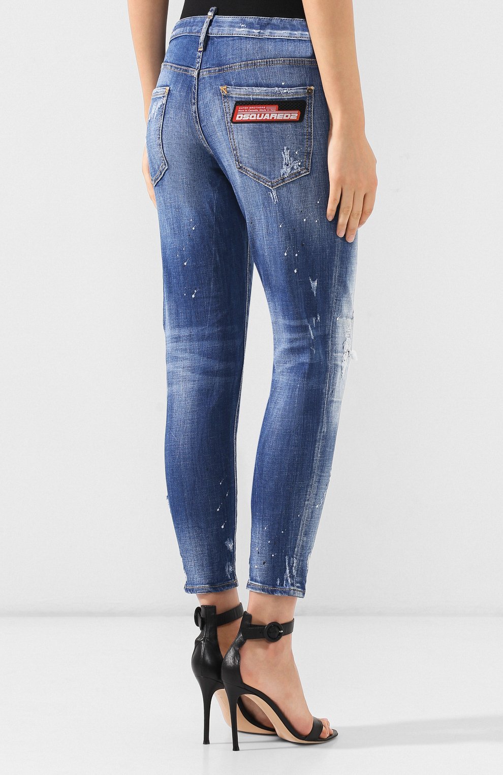 Dsquared2 Logo Details Jeans In Blue