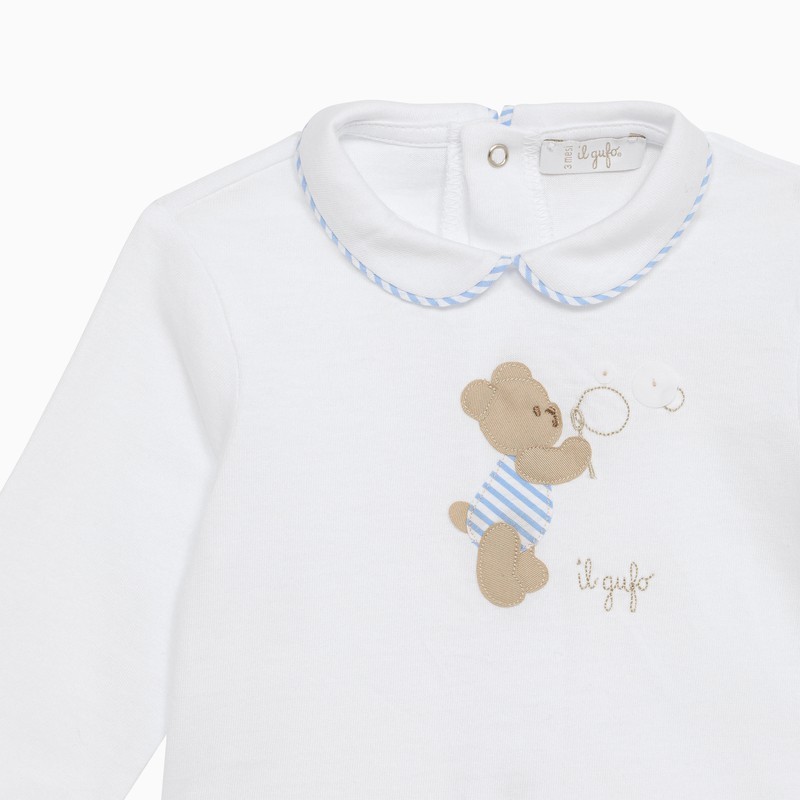 Il Gufo Bear-patch Pyjamas In White