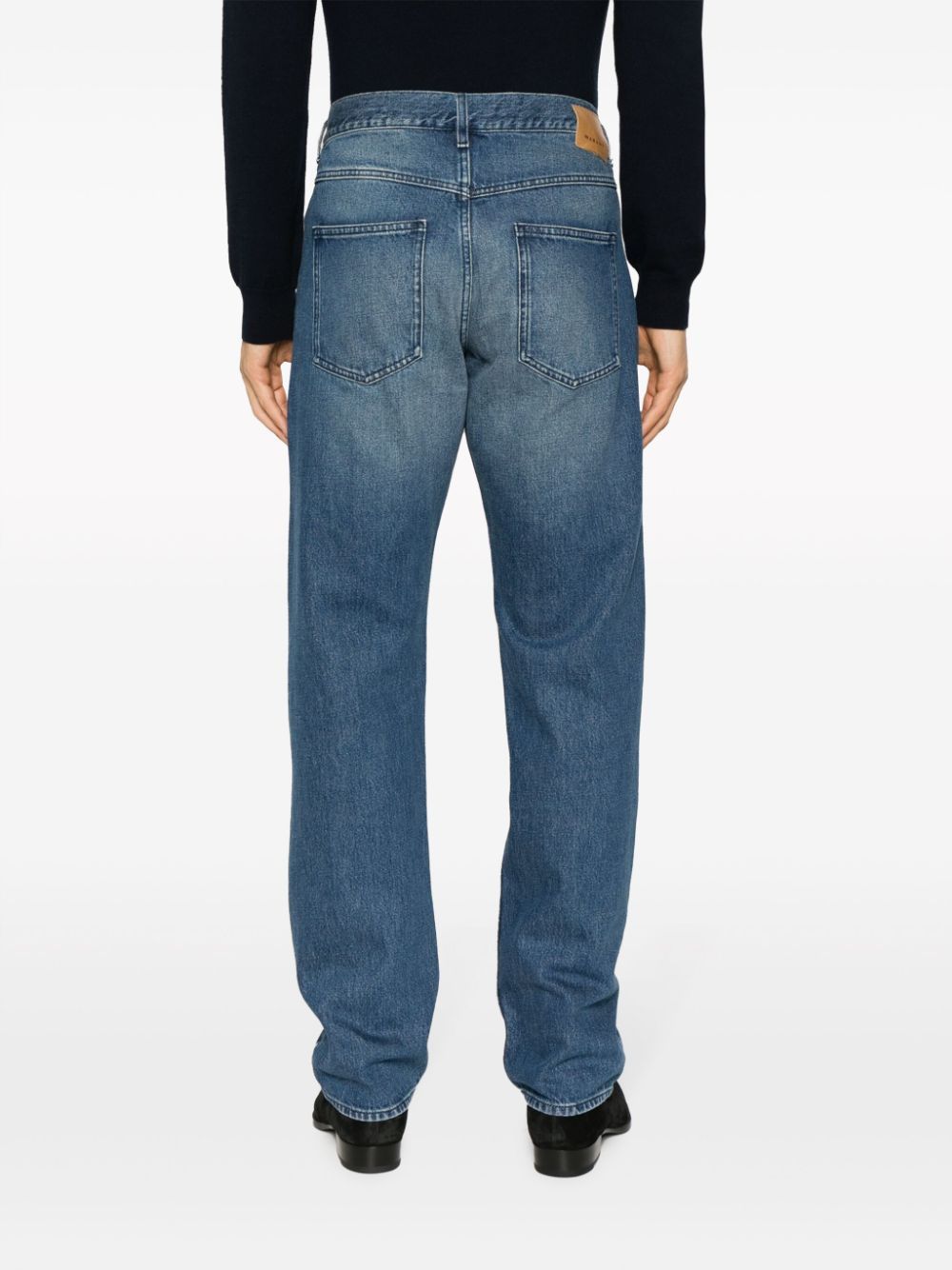 Isabel Marant Logo-patch Straight-leg Jeans In Blue