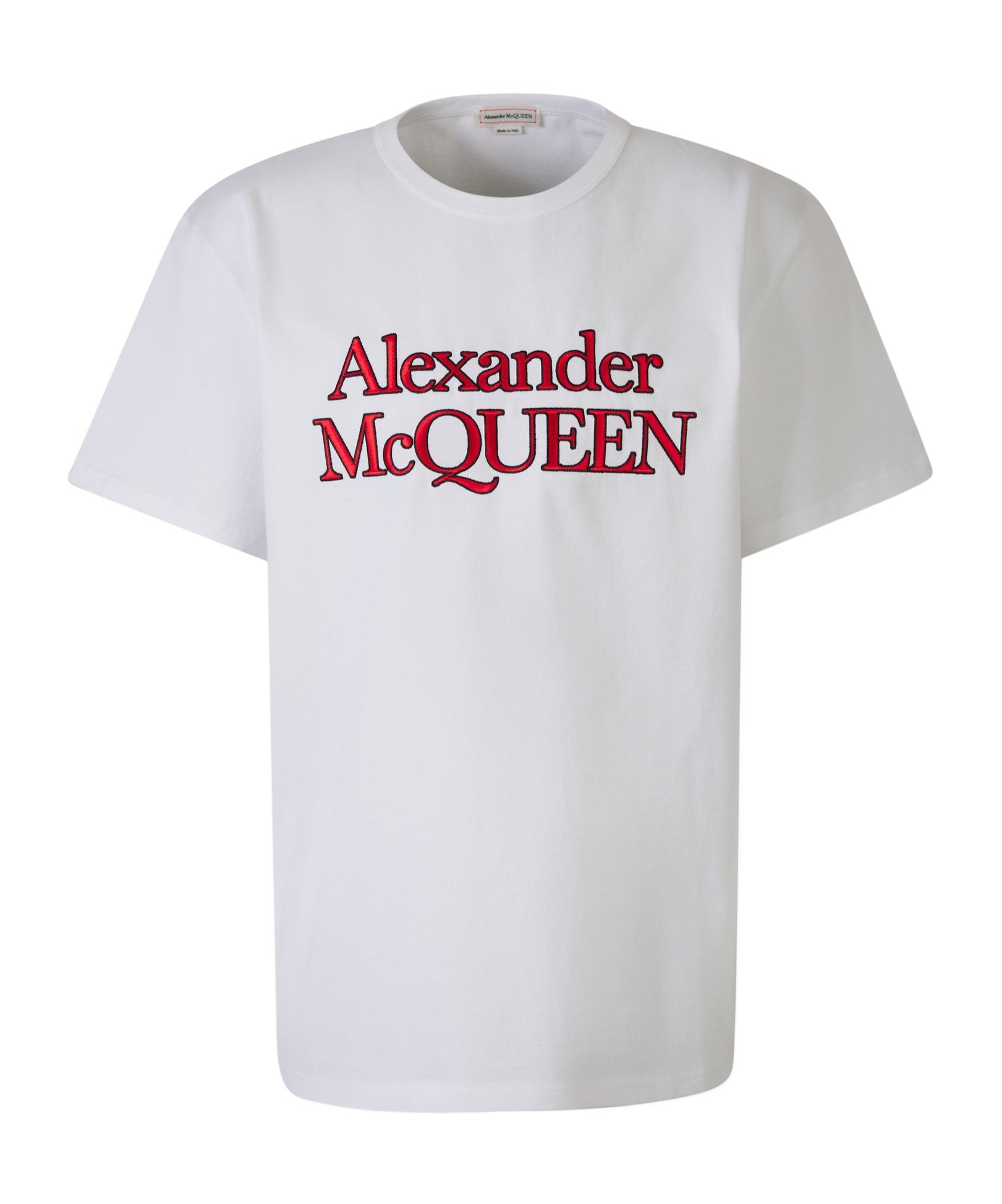Alexander Mcqueen Loose Fit Cotton T-shirt With Crew Neck And Lateral Slits In White