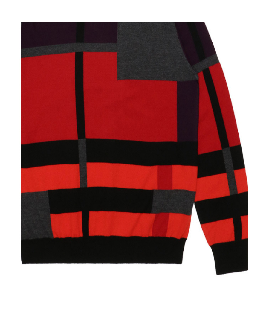 Burberry Color Matching Sweater In Black