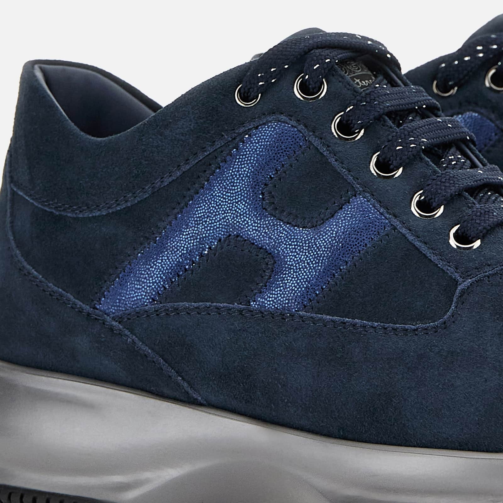 Hogan Interactive Low-top Suede Sneakers In Black