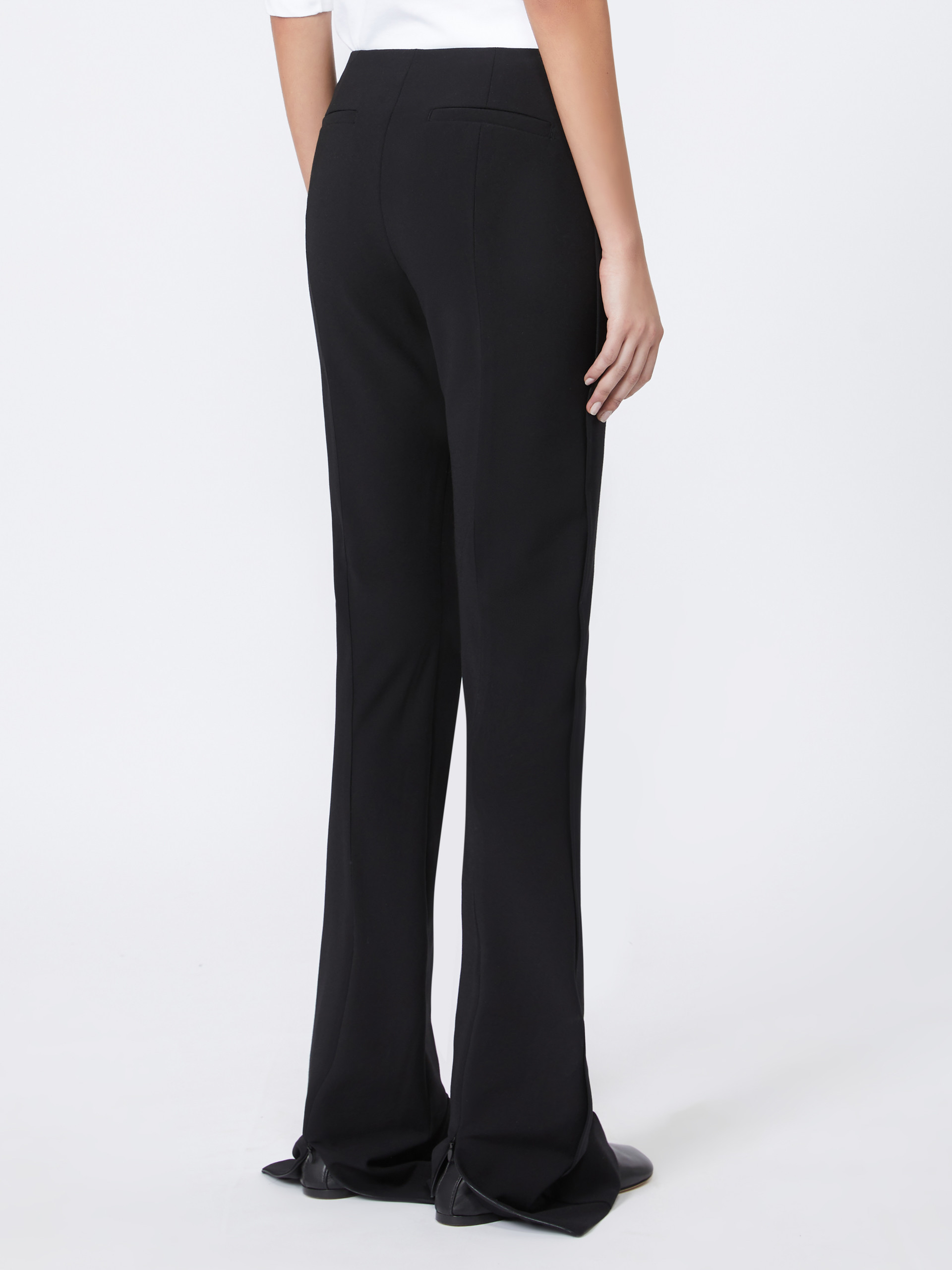 Sportmax Earry1 Low-waisted Tight-fitting Trousers In Black