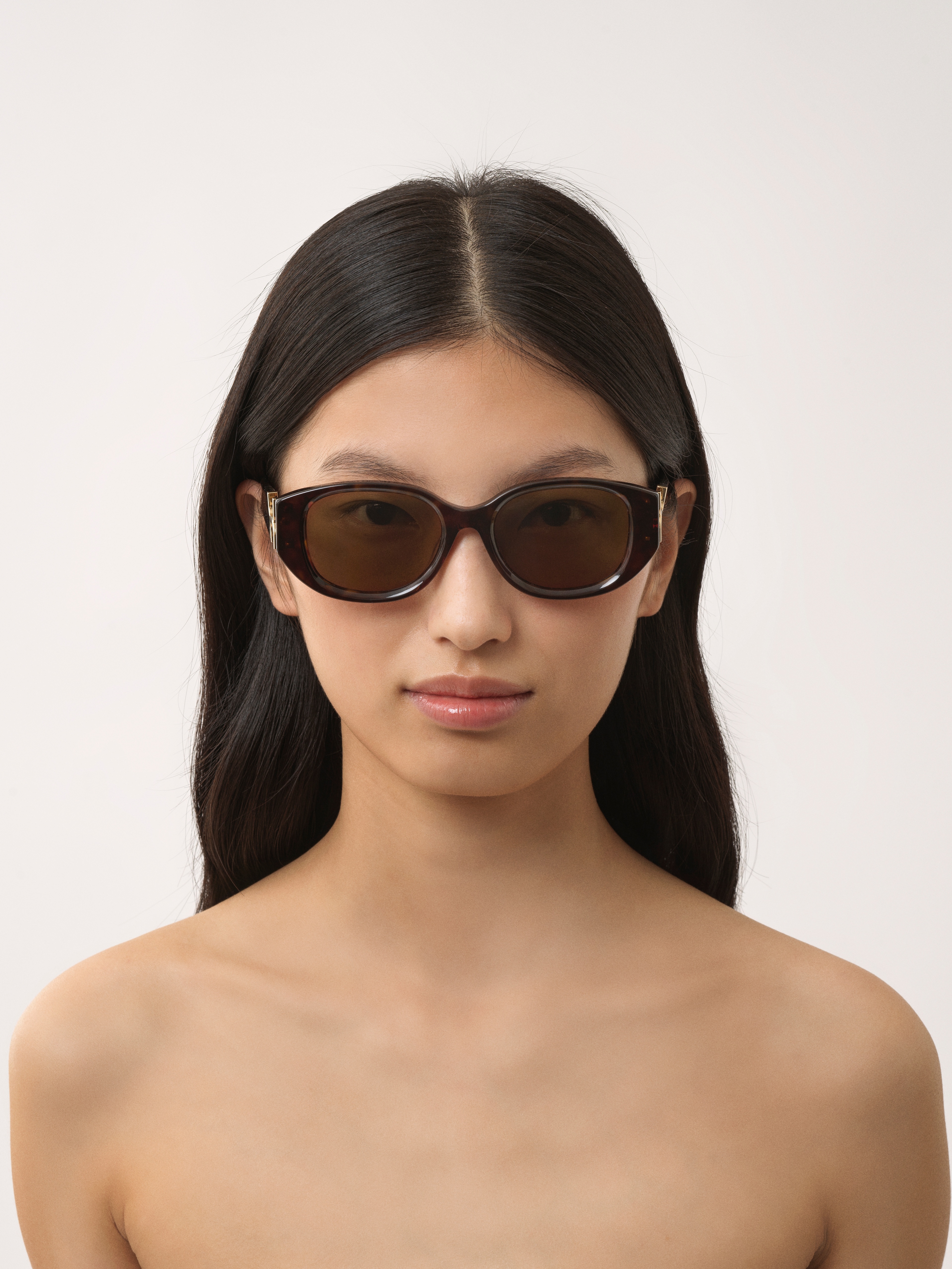 Chloé Marcie Elliptical Sunglasses In Brown