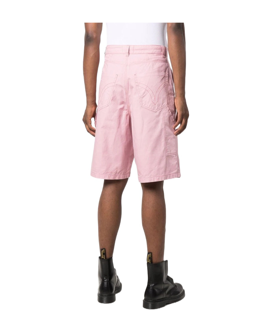 Ami Alexandre Mattiussi Wide-leg Cotton Shorts In Pink