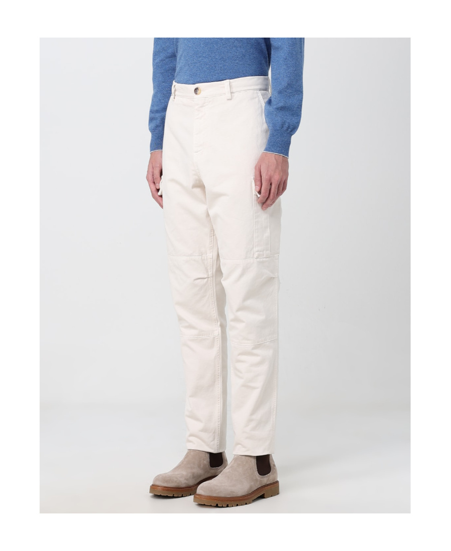 Brunello Cucinelli Belt Ring Casual Pants In White