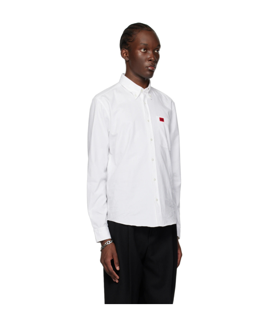 Hugo Boss Logo-appliqué Cotton Shirt In White
