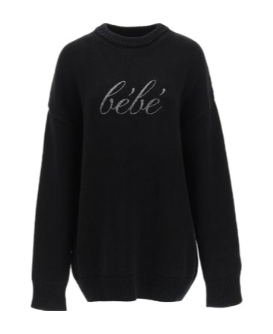 Balenciaga Logo Detail Sweater In Black
