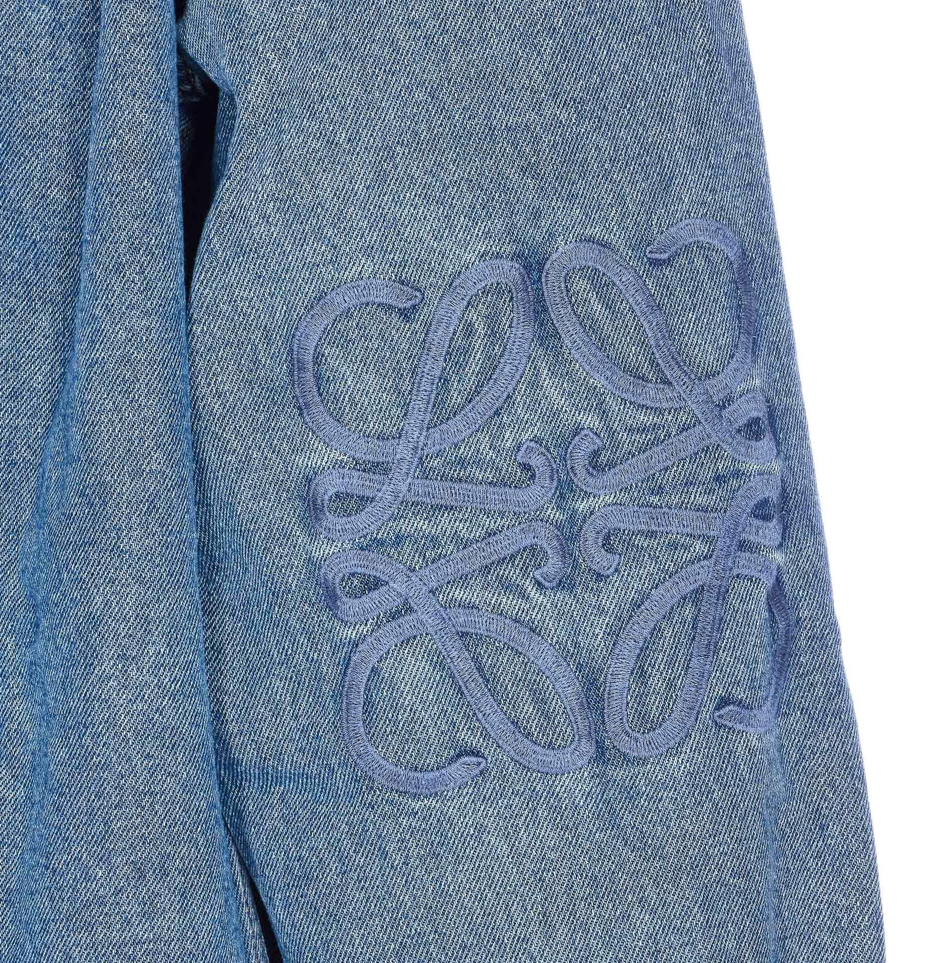 Loewe Long Sleeve Denim Shirt With Chest Pocket In Blue