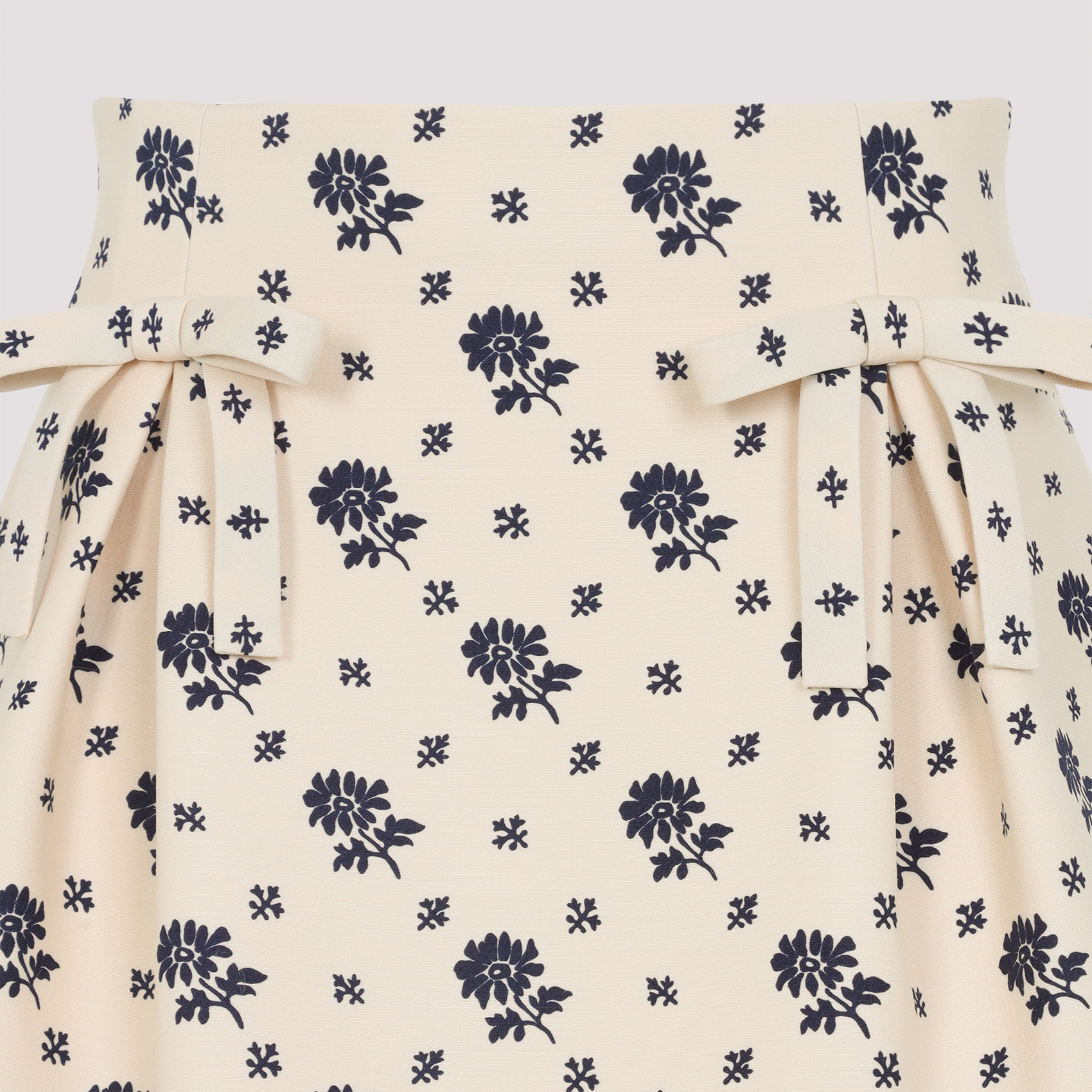 Valentino A-line Skirt In Wool And Silk Blend In Neutral