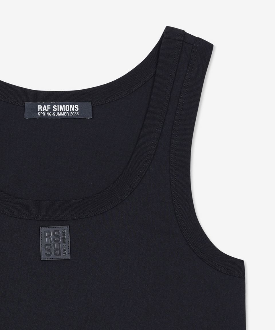 Shop Raf Simons Scoop-neck Sleeveless Top In Black