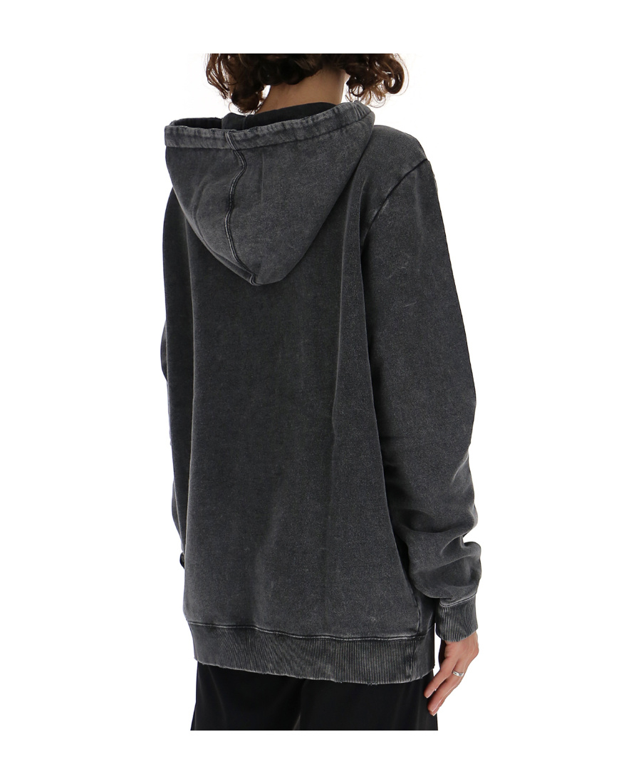Saint Laurent Logo Hooded Sweater In Black