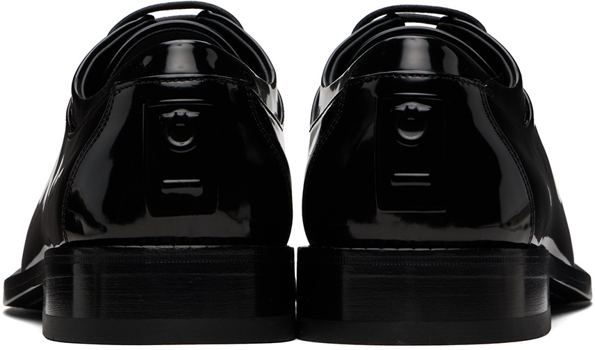 Ferragamo Black Leather Dinamic Lace-up Shoes In Black