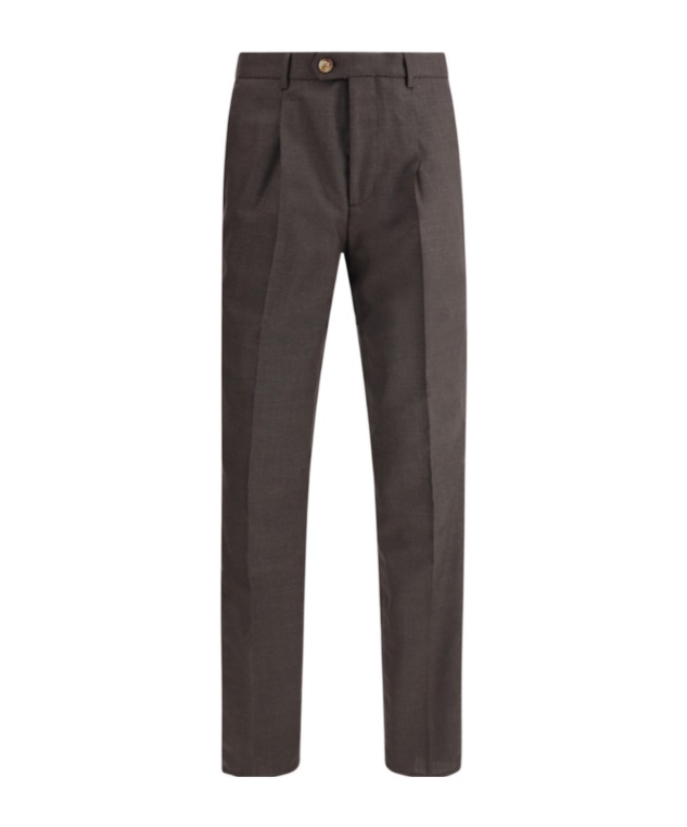 Brunello Cucinelli Virgin Wool Pants In Black
