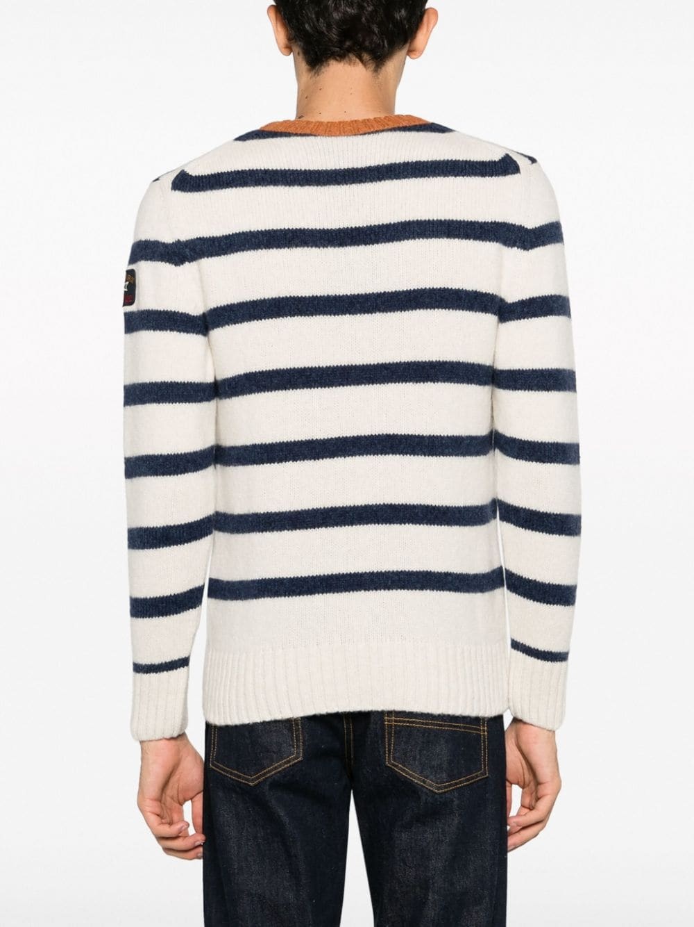 Paul & Shark Round Collar And Long-sleeved Pullover In White