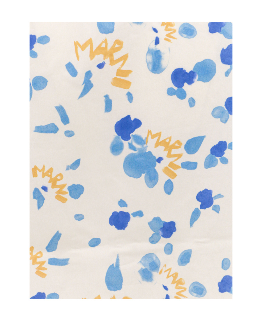 Shop Marni Logo-print Cotton Shirt In White