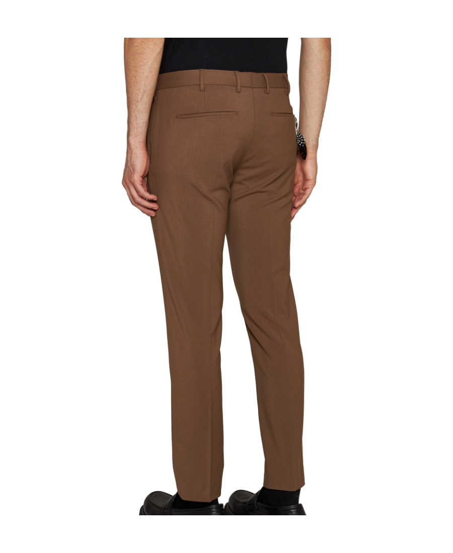 Pt Torino Mid-rise Wool Tailored Trousers In Green